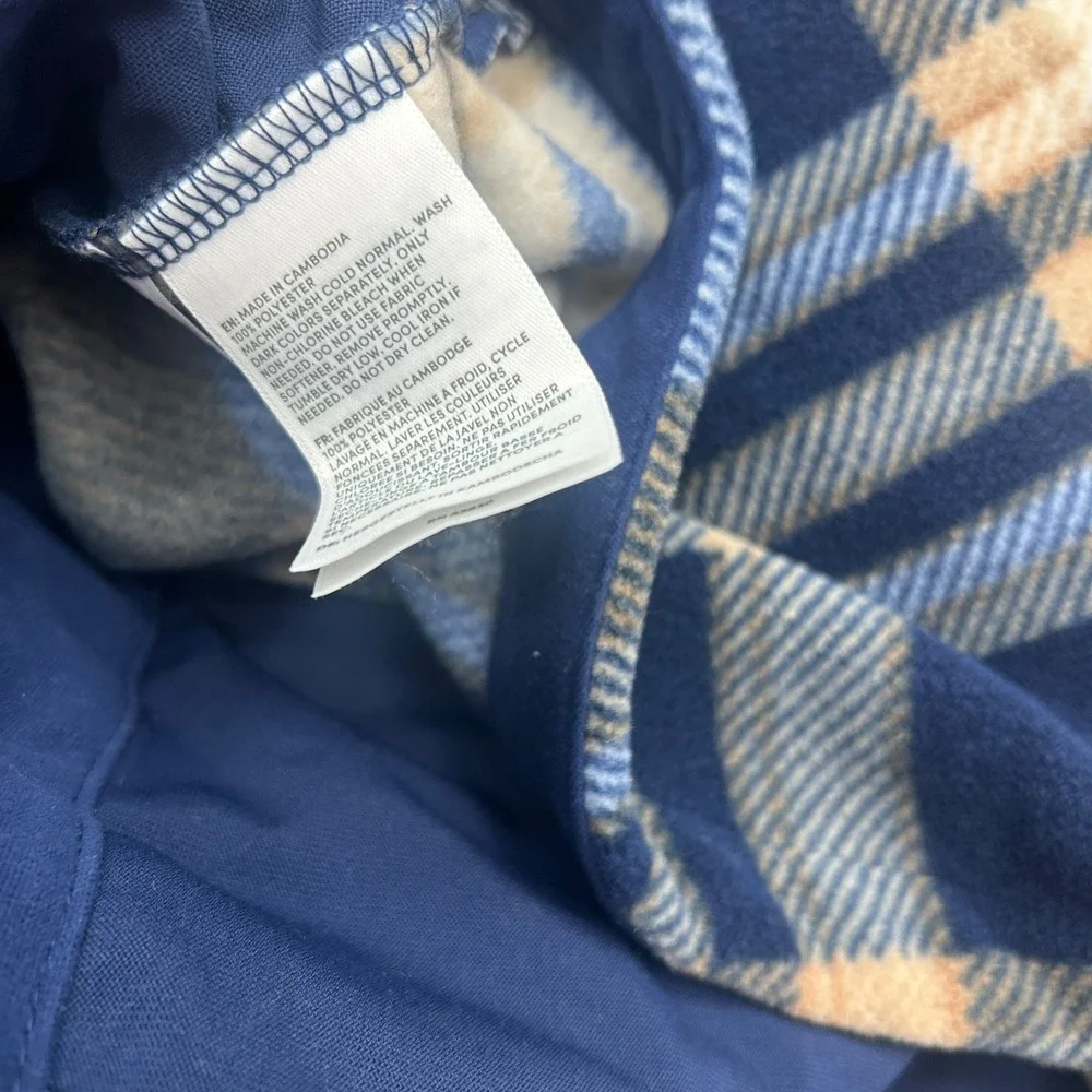 Lands End Mens Anyweather Plaid Fleece Shirt Jacket M 38-40 Shacket